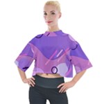 Hand Drawn Abstract Organic Shapes Background Mock Neck T-Shirt