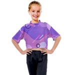 Hand Drawn Abstract Organic Shapes Background Kids Mock Neck T-Shirt