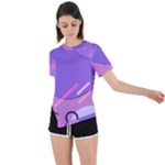 Hand Drawn Abstract Organic Shapes Background Asymmetrical Short Sleeve Sports T-Shirt