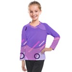 Hand Drawn Abstract Organic Shapes Background Kids  Long Mesh T-Shirt