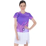 Hand Drawn Abstract Organic Shapes Background Women s Sports Top