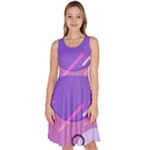 Hand Drawn Abstract Organic Shapes Background Knee Length Skater Dress With Pockets