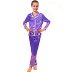 Hand Drawn Abstract Organic Shapes Background Kids  Satin Long Sleeve Pajamas Set