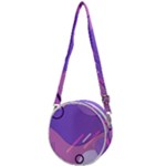 Hand Drawn Abstract Organic Shapes Background Crossbody Circle Bag