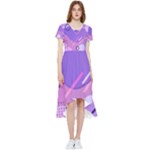 Hand Drawn Abstract Organic Shapes Background High Low Boho Dress