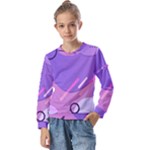 Hand Drawn Abstract Organic Shapes Background Kids  Long Sleeve T-Shirt with Frill 
