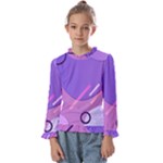 Hand Drawn Abstract Organic Shapes Background Kids  Frill Detail T-Shirt