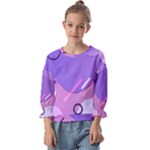 Hand Drawn Abstract Organic Shapes Background Kids  Cuff Sleeve Top