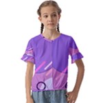 Hand Drawn Abstract Organic Shapes Background Kids  Cuff Sleeve Scrunch Bottom T-Shirt