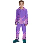 Hand Drawn Abstract Organic Shapes Background Kids  Long Sleeve Velvet Pajamas Set