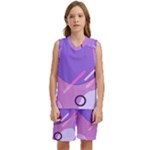 Hand Drawn Abstract Organic Shapes Background Kids  Basketball Mesh Set