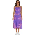 Hand Drawn Abstract Organic Shapes Background Sleeveless Shoulder Straps Boho Dress