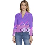 Hand Drawn Abstract Organic Shapes Background Women s Long Sleeve Revers Collar Cropped Jacket