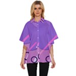 Hand Drawn Abstract Organic Shapes Background Women s Batwing Button Up Shirt