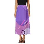Hand Drawn Abstract Organic Shapes Background Classic Midi Chiffon Skirt