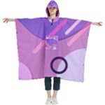 Hand Drawn Abstract Organic Shapes Background Women s Hooded Rain Ponchos