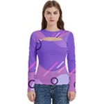 Hand Drawn Abstract Organic Shapes Background Women s Cut Out Long Sleeve T-Shirt