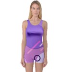 Colorful Labstract Wallpaper Theme One Piece Boyleg Swimsuit