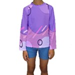 Colorful Labstract Wallpaper Theme Kids  Long Sleeve Swimwear