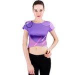 Colorful Labstract Wallpaper Theme Crew Neck Crop Top