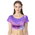 Colorful Labstract Wallpaper Theme Short Sleeve Crop Top