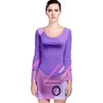 Colorful Labstract Wallpaper Theme Long Sleeve Bodycon Dress