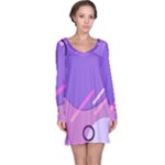 Colorful Labstract Wallpaper Theme Long Sleeve Nightdress