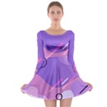 Colorful Labstract Wallpaper Theme Long Sleeve Skater Dress
