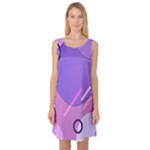 Colorful Labstract Wallpaper Theme Sleeveless Satin Nightdress