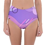 Colorful Labstract Wallpaper Theme Reversible High-Waist Bikini Bottoms