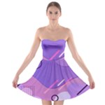 Colorful Labstract Wallpaper Theme Strapless Bra Top Dress