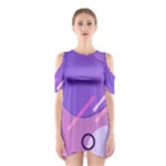 Colorful Labstract Wallpaper Theme Shoulder Cutout One Piece Dress