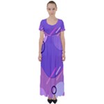 Colorful Labstract Wallpaper Theme High Waist Short Sleeve Maxi Dress