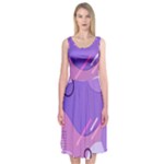 Colorful Labstract Wallpaper Theme Midi Sleeveless Dress