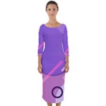 Colorful Labstract Wallpaper Theme Quarter Sleeve Midi Bodycon Dress