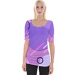 Colorful Labstract Wallpaper Theme Wide Neckline T-Shirt