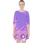 Colorful Labstract Wallpaper Theme Quarter Sleeve Pocket Dress
