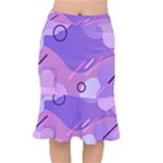 Colorful Labstract Wallpaper Theme Short Mermaid Skirt