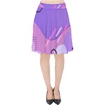 Colorful Labstract Wallpaper Theme Velvet High Waist Skirt