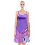 Colorful Labstract Wallpaper Theme Spaghetti Strap Velvet Dress