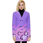 Colorful Labstract Wallpaper Theme Button Up Hooded Coat 