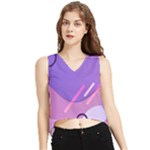 Colorful Labstract Wallpaper Theme V-Neck Cropped Tank Top