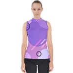 Colorful Labstract Wallpaper Theme Mock Neck Shell Top