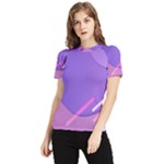 Colorful Labstract Wallpaper Theme Women s Short Sleeve Rash Guard