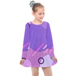 Colorful Labstract Wallpaper Theme Kids  Long Sleeve Dress