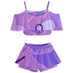 Colorful Labstract Wallpaper Theme Kids  Off Shoulder Skirt Bikini