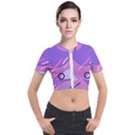 Colorful Labstract Wallpaper Theme Short Sleeve Cropped Jacket