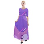 Colorful Labstract Wallpaper Theme Half Sleeves Maxi Dress