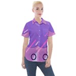 Colorful Labstract Wallpaper Theme Women s Short Sleeve Pocket Shirt