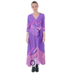 Colorful Labstract Wallpaper Theme Button Up Maxi Dress